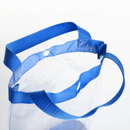 Cosmetic bag on the button, the color is blue/transparent-3