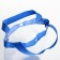 Cosmetic bag on the button, the color is blue/transparent