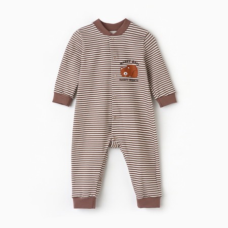 Children's jumpsuit with closed legs "Bear", beige color, height 62
