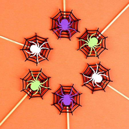 Decor on the wand "Spider on the web" set of 6 pcs., Size 1 pc. - 16 × 5 cm-1