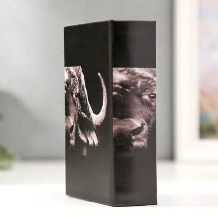 Safe-book wood to the leatherette "buffalo" 17x11x5 cm-3
