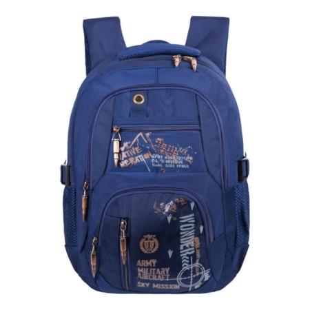 Youth backpack 40 x 28 x 14 cm, ergonomic back, Monkking, W201 Blue