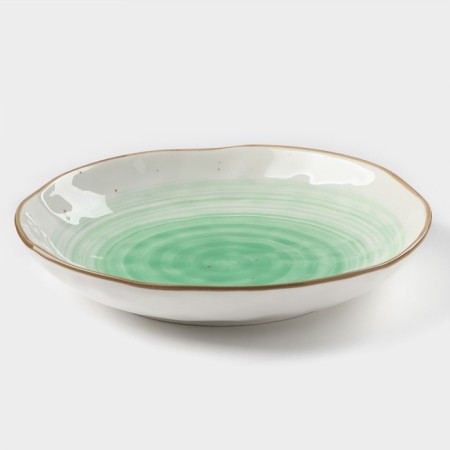 Porcelain Porcelain Deep shade "Cosmos", 550 ml, d = 21.5 cm, green color-1