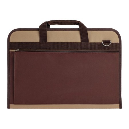 Folder for drawings and drawings for artists A3, 450 x 320 x 30 mm, handles, frame, with pocket, beige/brown, estado