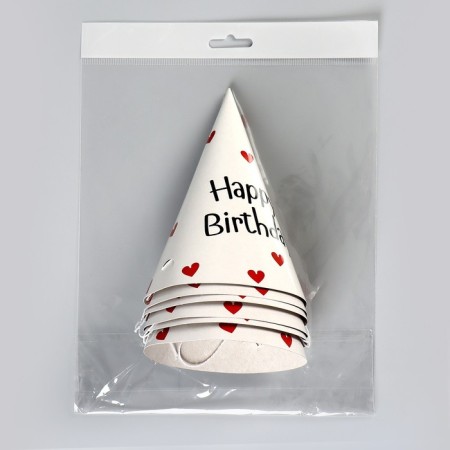 Paper cap Happy Birthday, (set 6 pcs)-4
