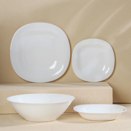 Luminarc Carine table service, glass ceramics, 19 objects, white color-1