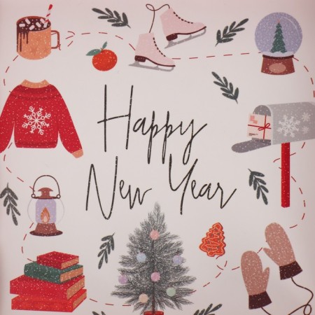 Box for confectionery with PVC lid "Winter Vacations", 13 x 13 x 3 cm, New Year-5