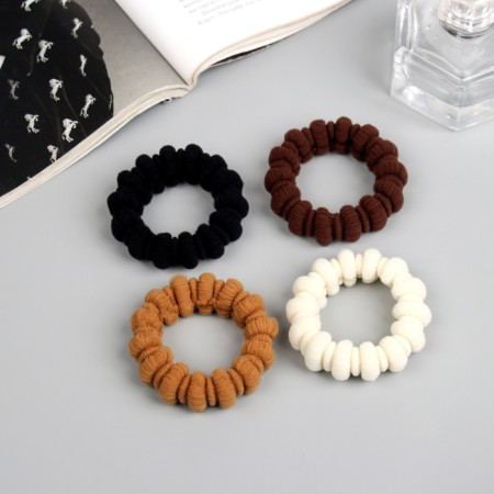 Hair elastic band "Mahrushka Sport" (set 4 pcs) strip pattern volume, 4.5 cm-1