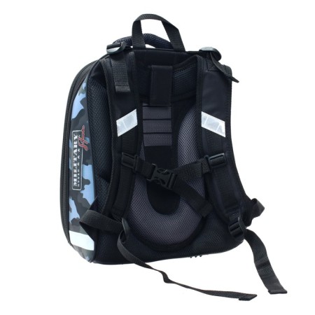 School backpack 38 x 30 x 16 cm, ergonomic back, Stavia "Militari", multicolor/gray-1