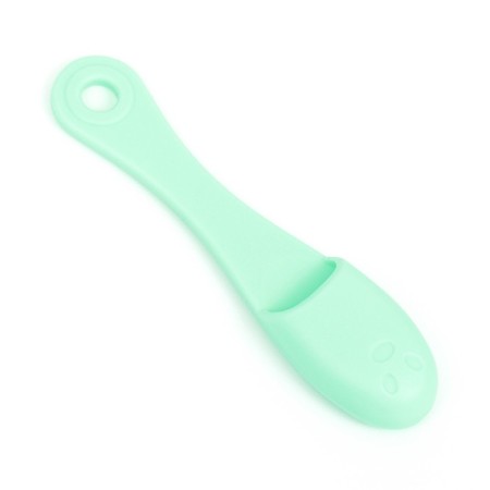 Toothbrush for dogs on a finger, silicone, 14 cm, mint-1