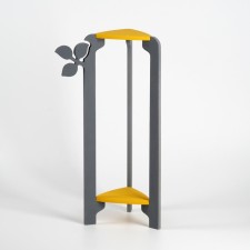 Standing Column Study Triangular Flora, 49x27x25 cm, gray-yellow