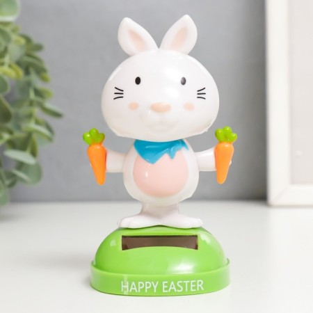 Plastic pendulum from the solar battery "Bunny with carrots" 6x6x10.5 cm