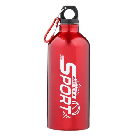 Water bottle, 650 ml, Master K, 21 x 7 cm, aluminum case. Red