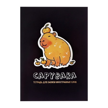 Notebook for recording foreign words a6 24l capybara, regional charts, BL of 65g/m²