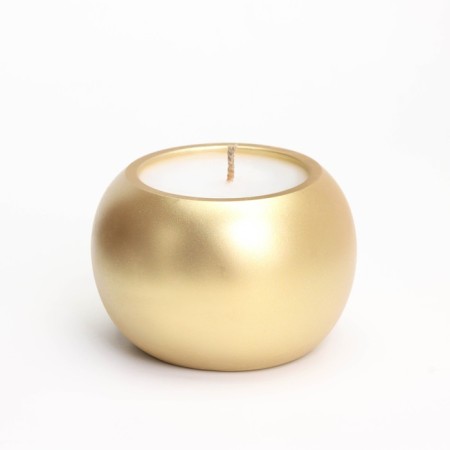 Candle "Shar" in the candlestick of gypsum smooth, 9.5x6.5cm, gold-1