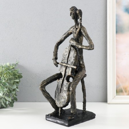 Souvenir Polystone "cellist" for metal 18.8x14x35.8 cm-5