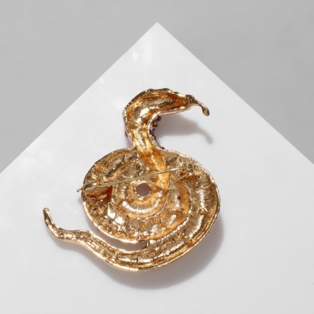 Brooch "Snake" Inlaid, colored in gold-1