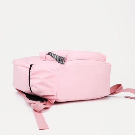 School backpack of textiles on lightning, Cute, 4 pockets, pink color-4