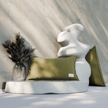 Ethel pillow, 30x50+1 cm, green, 100% cotton-1