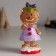 Polystone souvenir "Gingerbread cookie in a lilac dress, with a bow" 5.5x6.5x15 cm