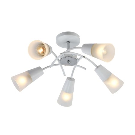 Lamp on the ESCADA rod, 1109/5p White. 5x40W, E14, 560x560x240 mm, white/chrome color