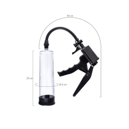 Mechanical pump for the penis Sexus Men Erection Mads, ABS plastic, black, 62 cm-3