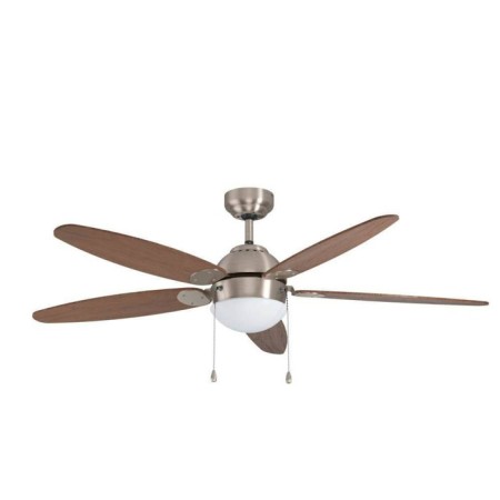 Ceiling fan with the lamp SUSALE, E14, 1x60W, steel, nickel, glass, white