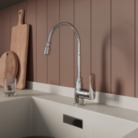 MILARDO MILARDO M07SB2FM05 kitchen, pouring 200 mm, flexible surge and shower nozzle, chrome 10-1