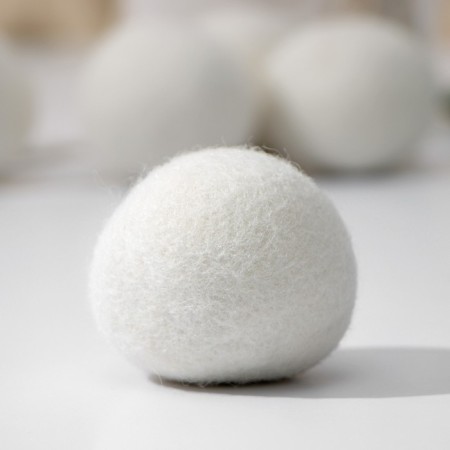 Balls for washing and drying linen, set 6 pcs, natural wool-11