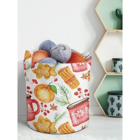 Textile bag "Gingerbread evening", for storing things and toys, size 30x30 cm, 18.9 liters