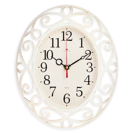 Watch wall, interior "turns", 31 x 26 cm, silent, white body with gold-3