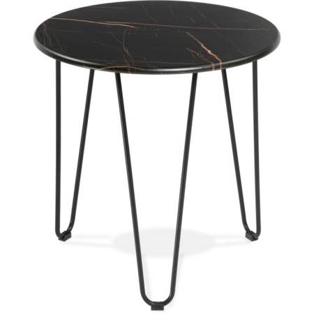 Shani quartz coffee table black/metal, black 60x60x62 cm-1