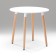 Table on wooden legs Hy-T06, white, size 80x74 cm