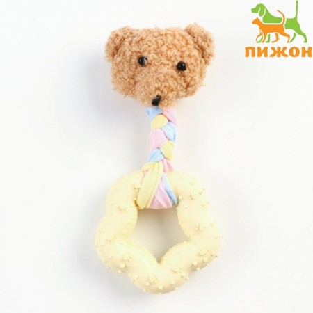 Soft toy for dogs "Bear" + TPR star, 15 cm
