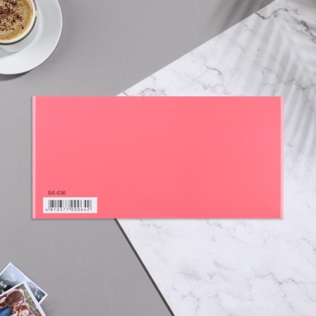 Money envelope "Universal" velvet, flower, pink background, 19x9.3 cm-2