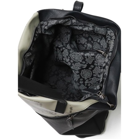 Youth bag, artificial leather, 420x330x140 cm, black/olive-4