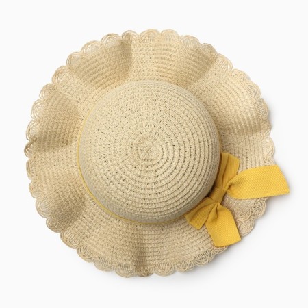Hat for a girl with a bow Minaku, p. 52, central brown-3
