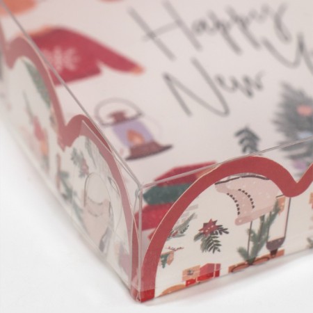 Box for confectionery with PVC lid "Winter Vacations", 13 x 13 x 3 cm, New Year-6