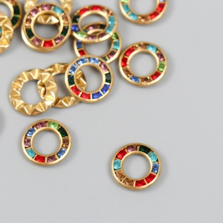 Decor for creativity plastic "Ring color crystals" set of 20 pcs 1.2x1.2 cm-1