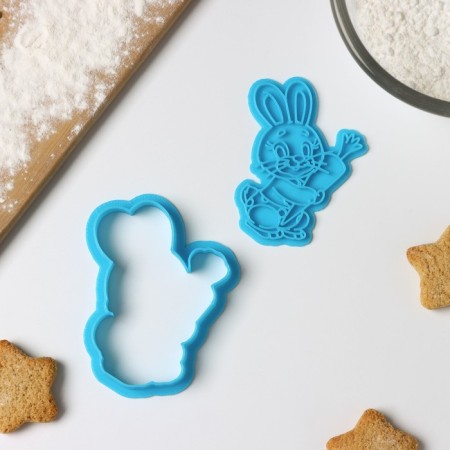 Carrot bunny form, deforestation, stamp, blue color-1