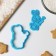 Carrot bunny form, deforestation, stamp, blue color