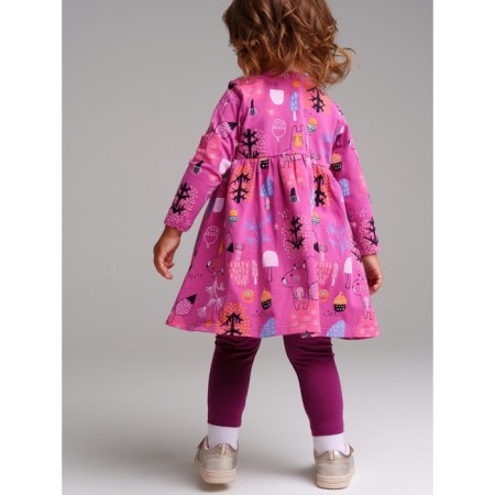 Kit for girls: dress, leggings, height 80 cm-4