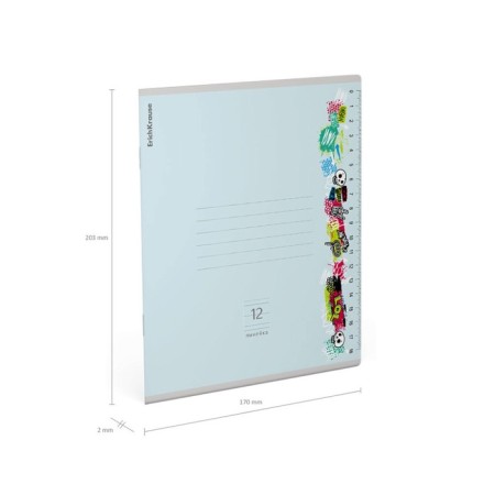 Notebook of 12 sheets in the Erichkrause "Ruler Hobby" line, cover coated cardboard, offset block, mix-7