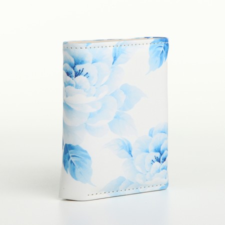 Women's wallet on the button, blue color-1