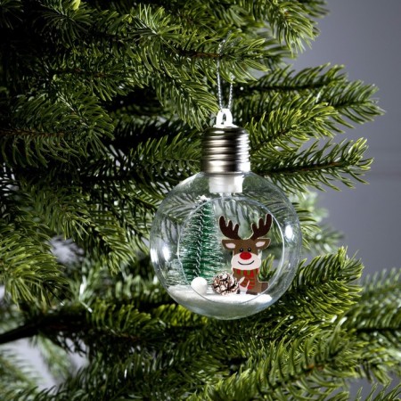 Fir -tree ball "Olenenok", batteries, 1 LED, glow warm white-1