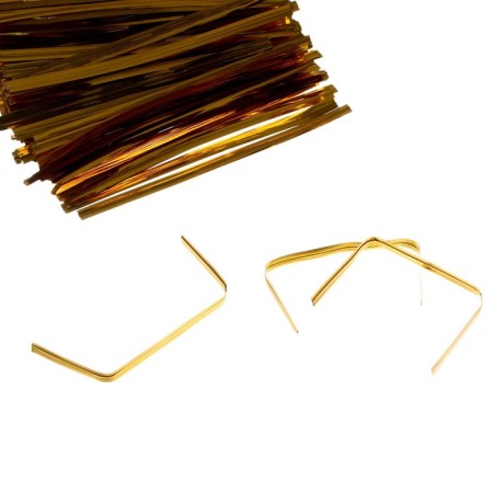 Clip tape, set 500 pcs., Length 1 pc. - 8 cm, gold color-2