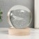 Souvenir glass backlight "Kit" d = 8 cm stand wood, usb 8x8x9.5 cm