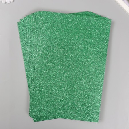 Foamiran glitter Magic 4 Hobby 2 mm cent. Green, 20x30 cm-2