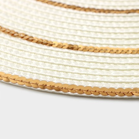 Serving napkin set 4 pcs of a share, d = 38 cm, white with gold-3