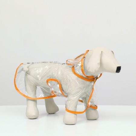 Dog raincoat, size S (DS 22, OG 35-38, Osh 36 cm), orange-1